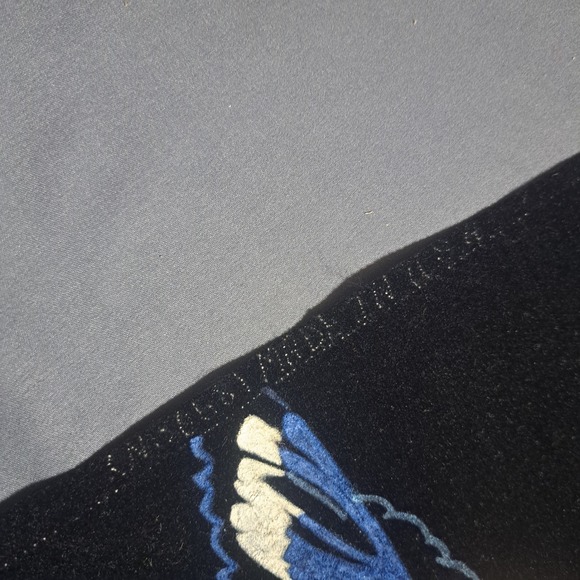 Velvet Print Bird Over Water In Moonlight 16 x 20 Made In USA Blue White Black - Picture 4 of 7